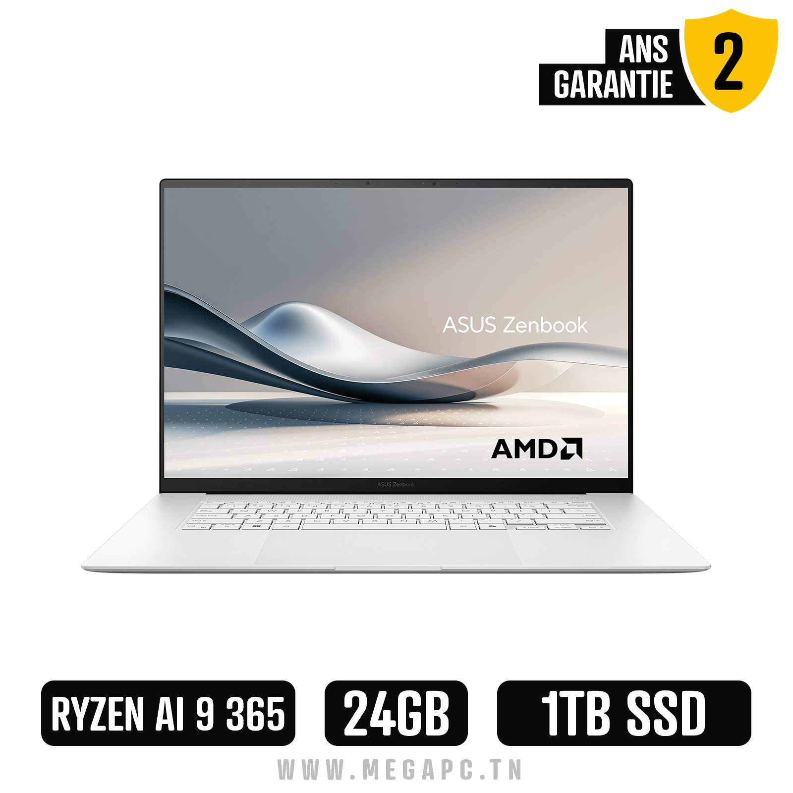Pc Portable ASUS Zenbook S16 AMD Ryzen AI 9 24Go 1To SSD - Gris, Photo boutique MegaPC chez MegaPC