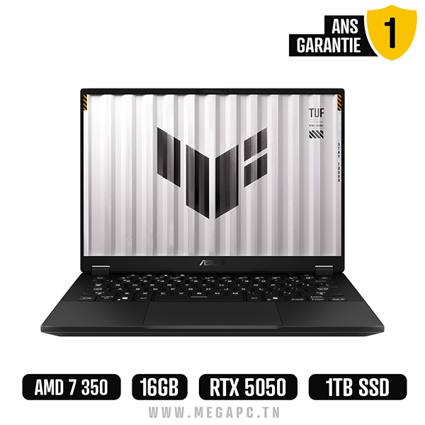 Pc Portable Gamer Asus Tuf Gaming A14 FA401KH Ryzen AI 7 16Go 1To SSD RTX 5050 Windows 11, Photo boutique MegaPC chez MegaPC