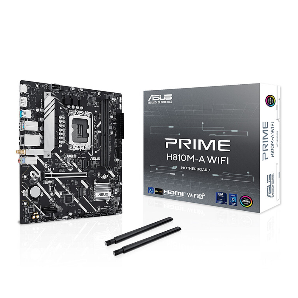 ASUS PRIME H810M-A WIFI Intel H810 LGA 1851 (Socket V1) micro ATX, Photo boutique MegaPC chez MegaPC