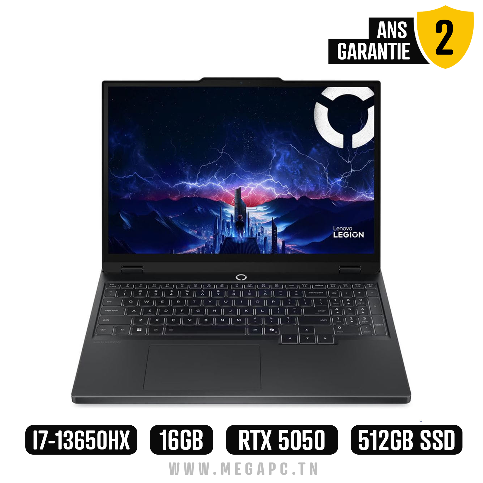 PC Portable Gamer LENOVO Légion 5 15IRX10 i7 13è Gén 16Go RTX 5050, Photo boutique MegaPC chez MegaPC