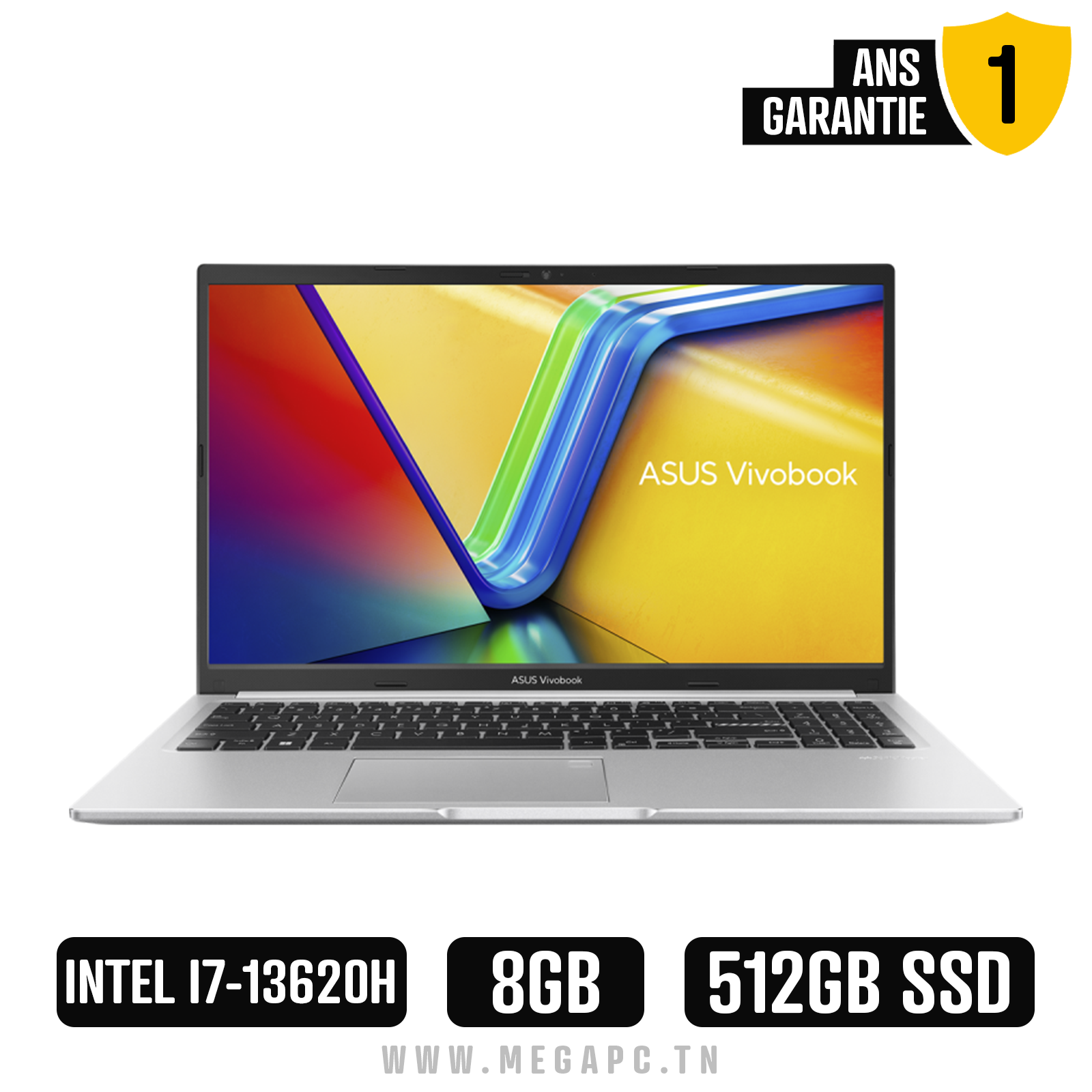 Pc Portable Asus Vivobook 15 X1502VA i7 13Gén 8Go 512Go, Photo chez MegaPC chez MegaPC