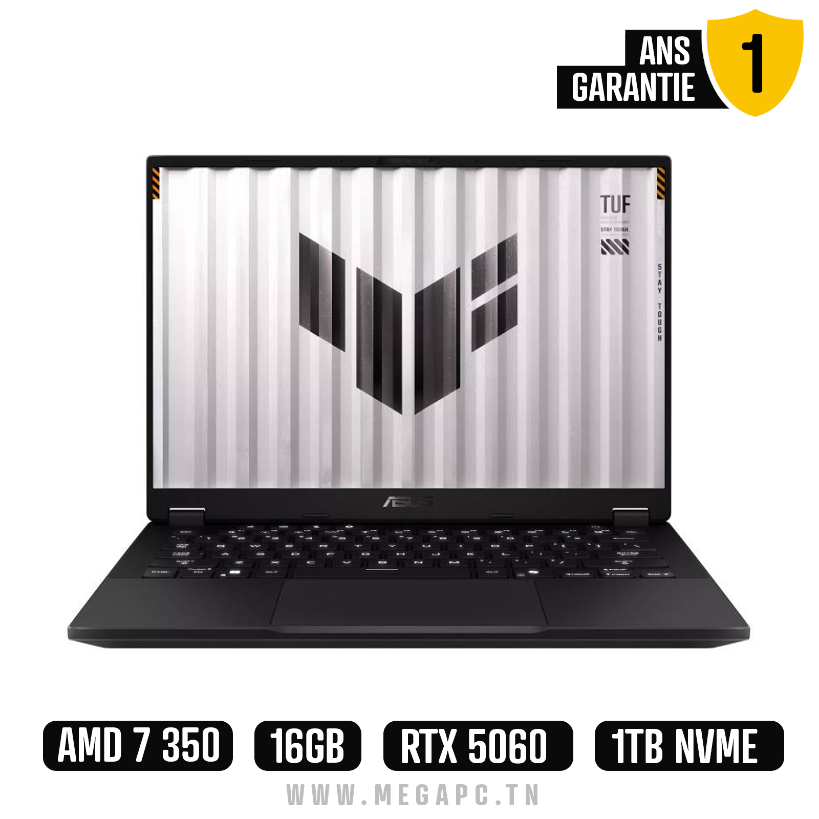 PC Portable ASUS TUF Gaming A14 AMD Ryzen AI 7 16Go RTX 5060, Photo boutique MegaPC chez MegaPC
