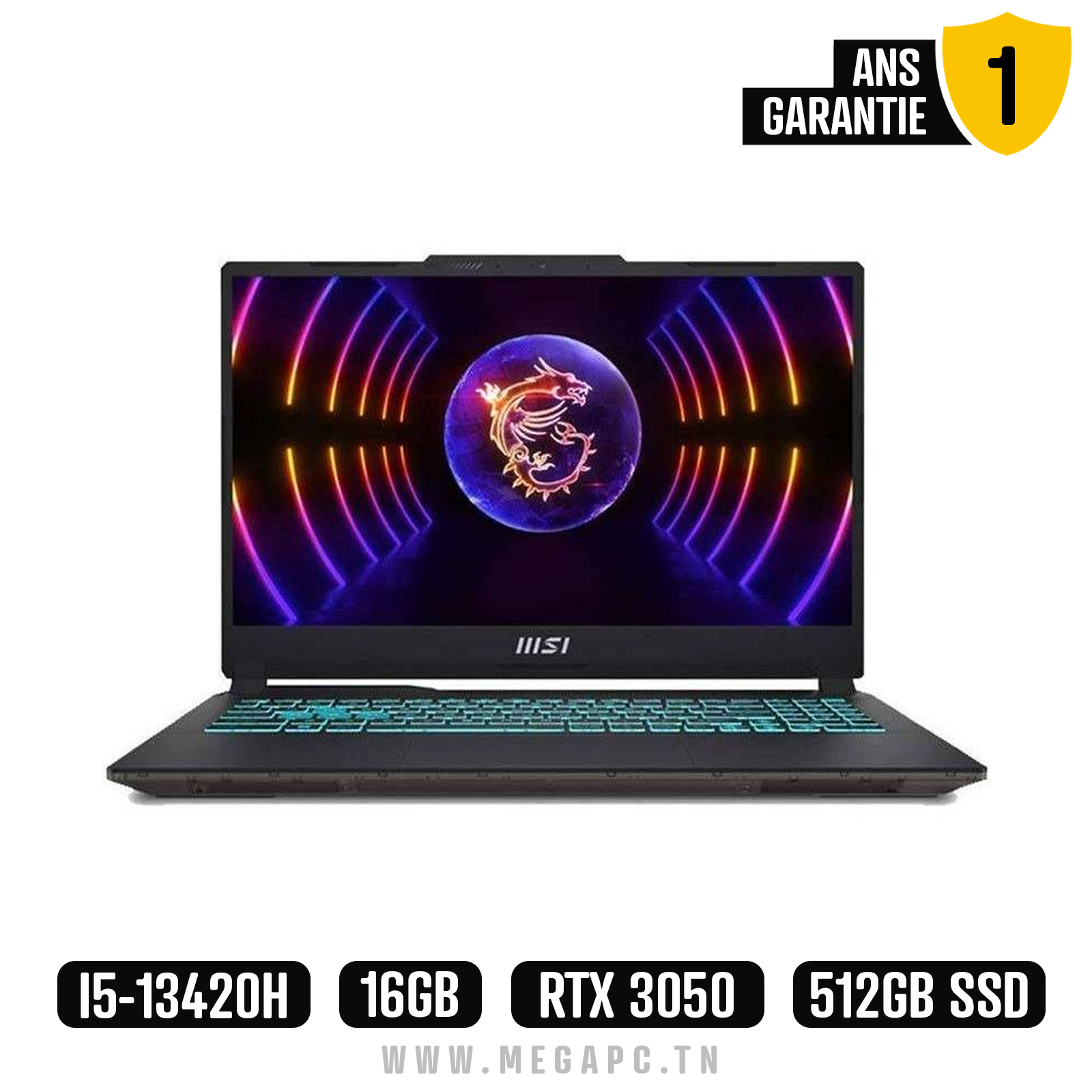 PC Portable Gamer MSI CYBORG 15 A13U i5 13è Gén 16Go RTX 3050, Photo boutique MegaPC chez MegaPC