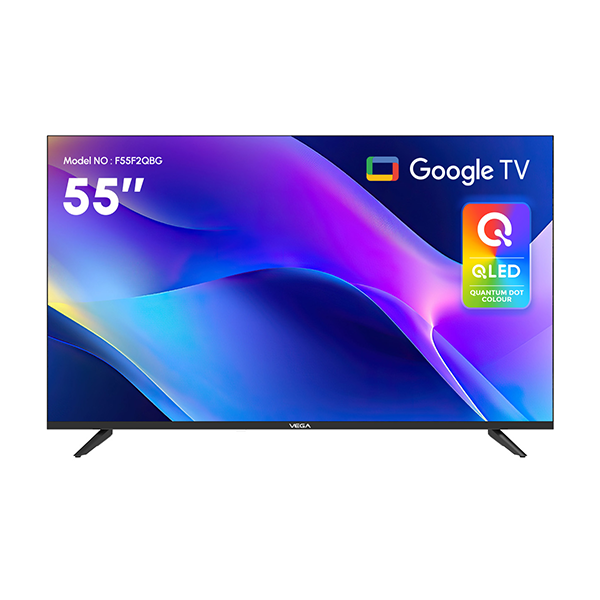 Tv Vega F55F2QBG 55" QLED UHD 4k Smart Tv Noir, Photo boutique MegaPC chez MegaPC