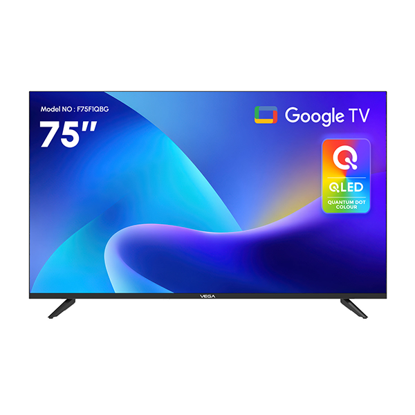 TV VEGA 75" QLED UHD 4K SMART GOOGLE TV avec Récepteur intégré, Photo boutique MegaPC chez MegaPC