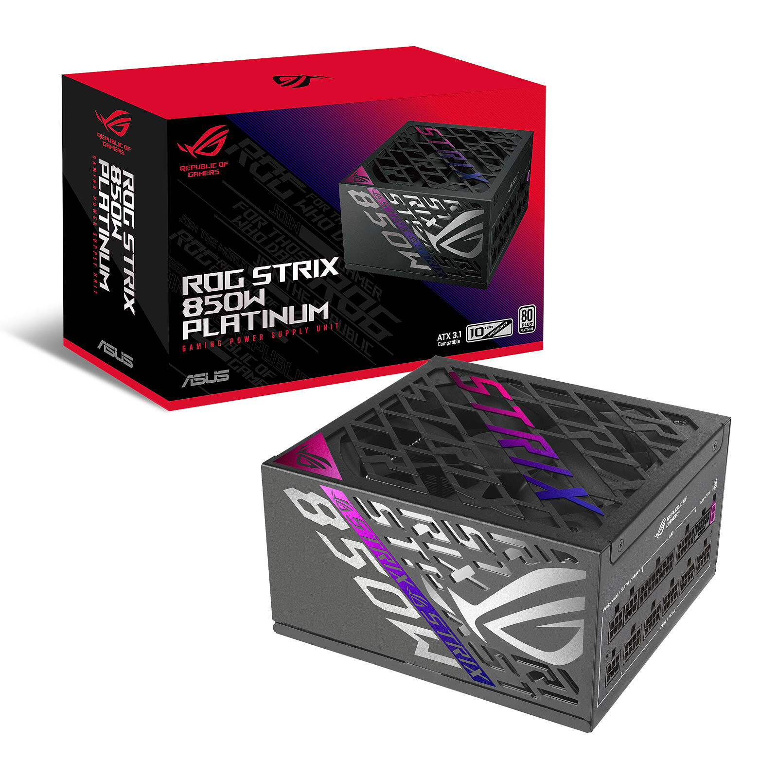 Boite d'Alimentation Asus Rog Strix 850W Noir, Photo boutique MegaPC chez MegaPC