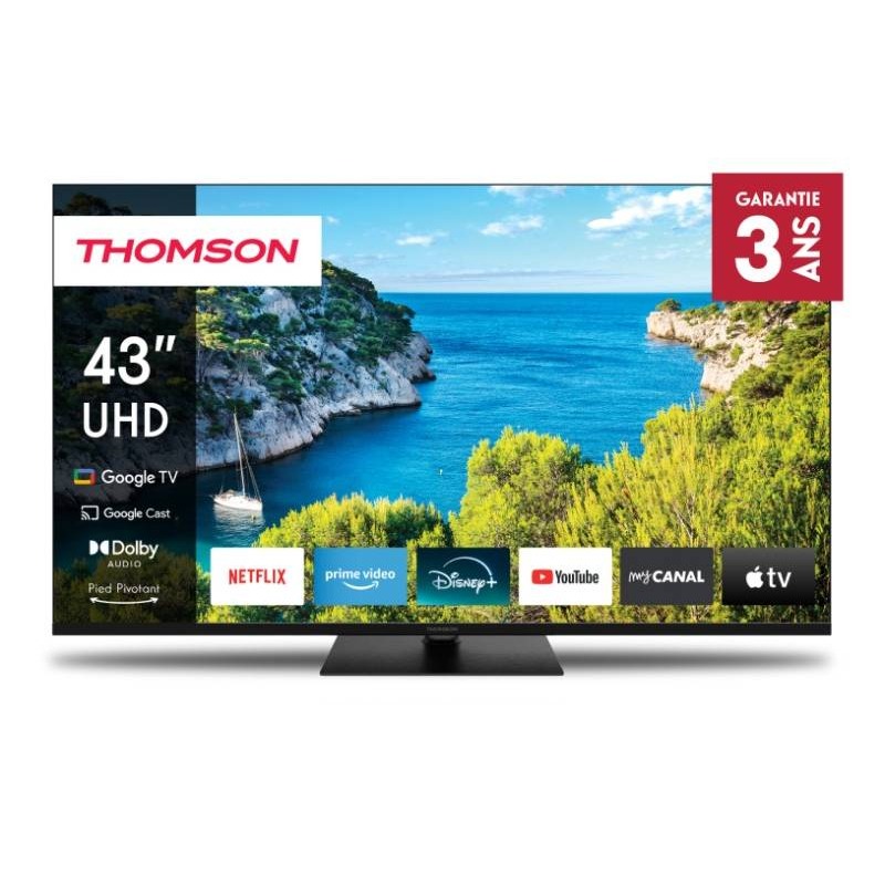 TV Thomson 43" 43UG5C14 UHD Google Tv Noir, Photo boutique MegaPC chez MegaPC