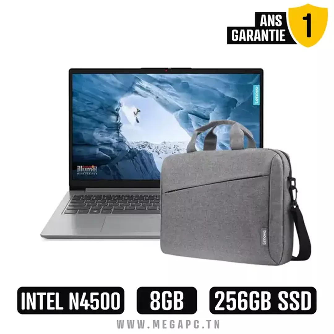 Pc Portable Lenovo IdeaPad 1 15IJL7 / Celeron N4500 / 8 Go / 256 Go SSD / Gris, Photo boutique MegaPC chez MegaPC