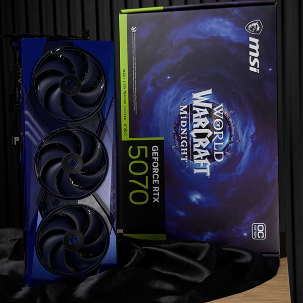 Carte Graphique MSI GeForce RTX 5070 12G World of Warcraft MIDNIGHT VOID EDITION OC, Photo boutique MegaPC chez MegaPC