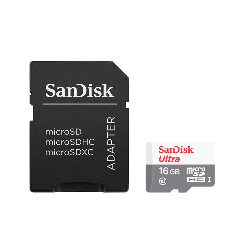SanDisk Ultra MicroSDHC 16 GB UHS-I + SD Adapter 16 Go Classe 10, Photo boutique MegaPC chez MegaPC