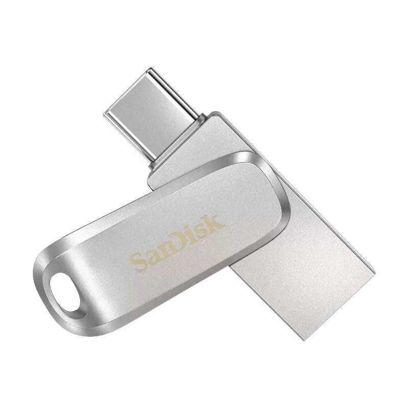 SanDisk Ultra Dual Drive Luxe lecteur USB flash 64 Go USB Type-A / 3.2 Gen 1 (3.1 Gen 1) Acier inoxydable, Photo boutique MegaPC chez MegaPC