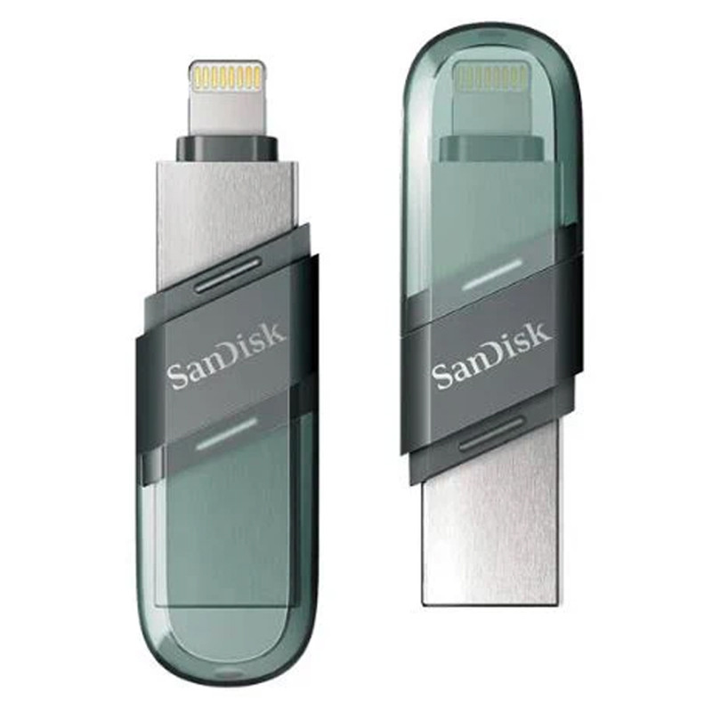 Disque Flash iXpand Flip SanDisk 64 Go Gris, Argent ou Transparent - Lecteur USB Type-A et Lightning, Photo boutique MegaPC chez MegaPC