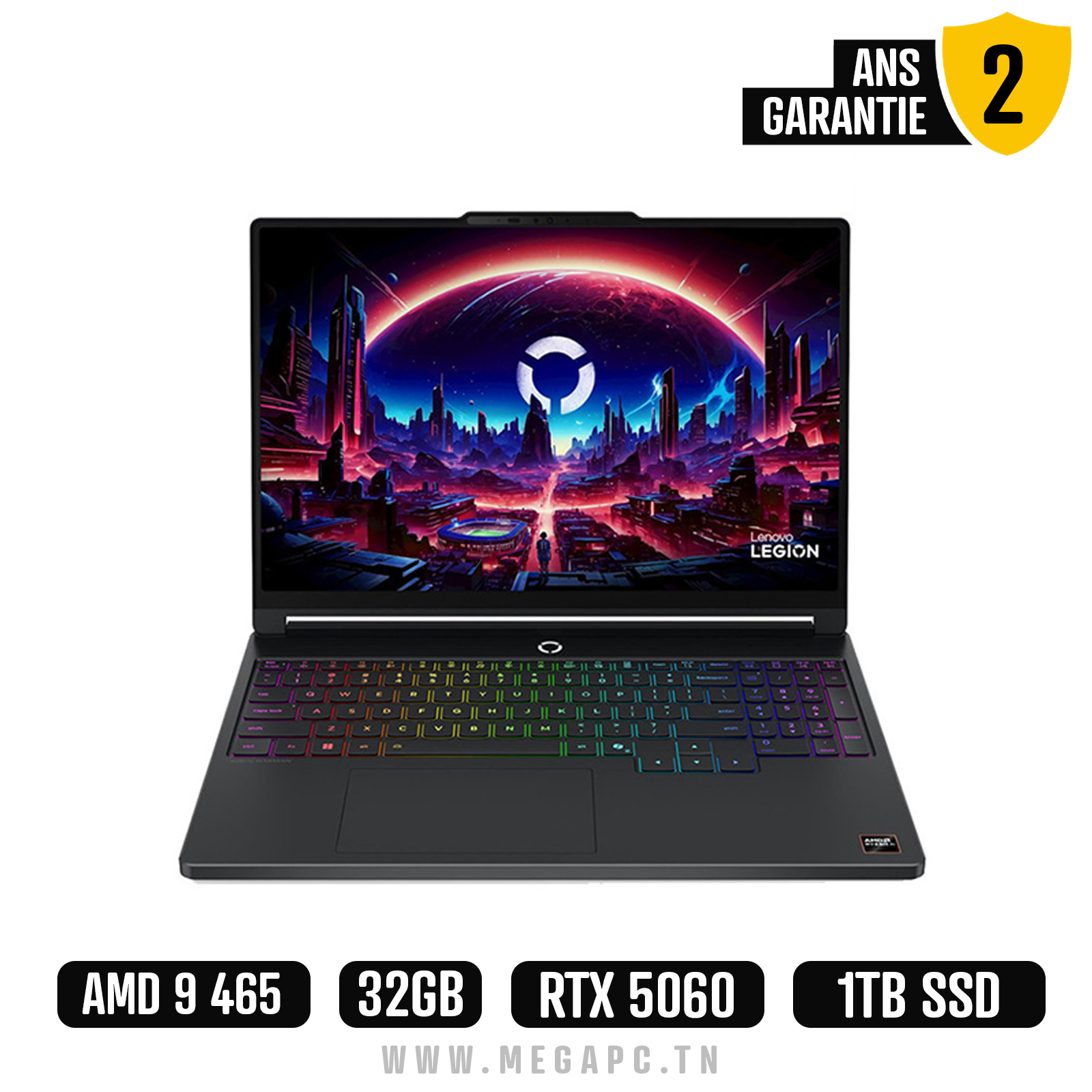 PC Portable Gamer LENOVO Légion 5 15AGP11 AMD Ryzen AI 9 32Go RTX 5060, Photo boutique MegaPC chez MegaPC