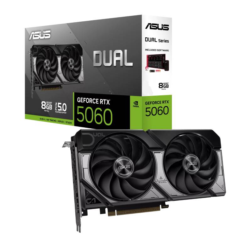 Carte Graphique ASUS Dual GeForce RTX 5060 8Go GDDR7, Photo boutique MegaPC chez MegaPC