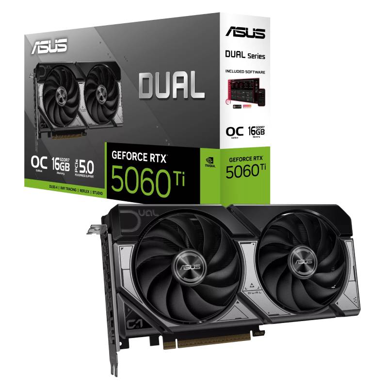 Carte Graphique Asus Dual GeForce RTX 5060Ti OC 16Go GDDR7, Photo boutique MegaPC chez MegaPC