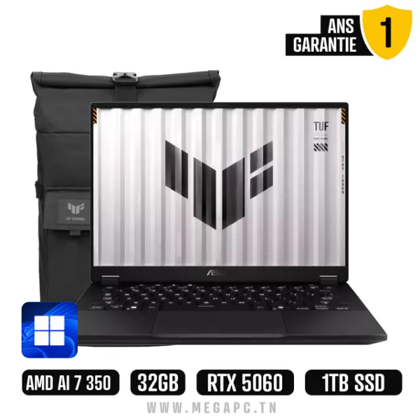 Pc Portable Gamer Asus Tuf Gaming A14 FA401KM Ryzen AI 7 32Go 1To SSD RTX 5060 Windows 11, Photo boutique MegaPC chez MegaPC