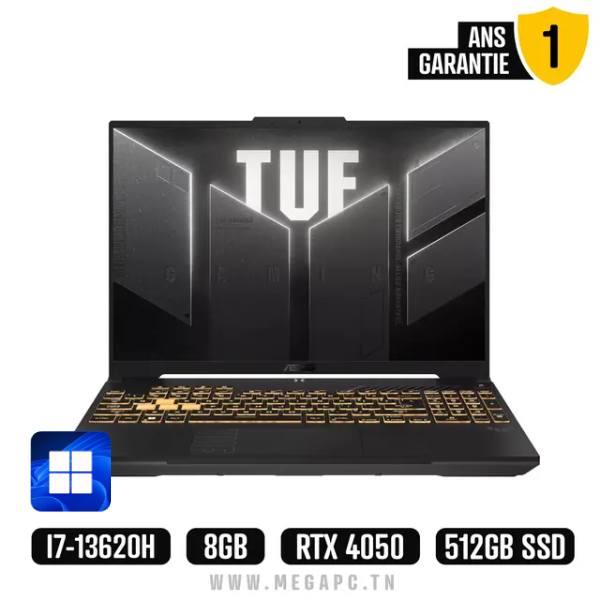 PC Portable Gamer ASUS TUF Gaming F16 i7 13è Gén 8Go RTX 4050, Photo boutique MegaPC chez MegaPC