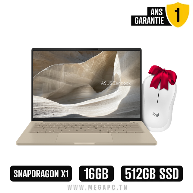 Pc Portable Asus ZenBook A14 Snapdragon X X1 16Go 512Go SSD Windows 11, Photo chez MegaPC chez MegaPC
