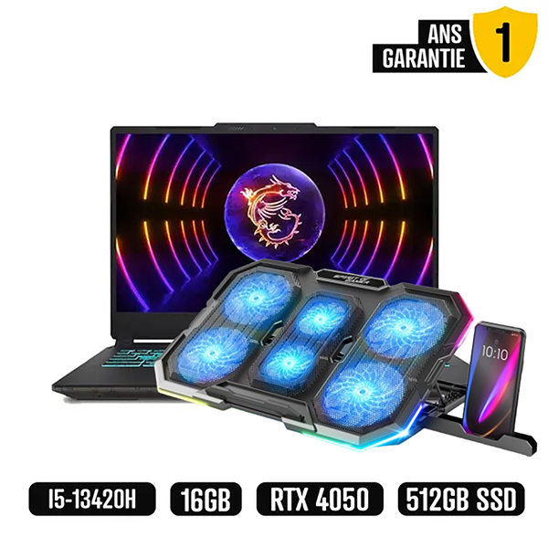 PC Portable Gamer MSI Cyborg 15 A13VE i5 13ème Gén 16Go RTX 4050, Photo chez MegaPC chez MegaPC