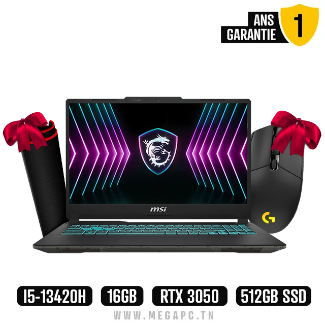 PC Portable Gamer MSI CYBORG 15 A13U i5 13è Gén 16Go RTX 3050, Photo chez MegaPC chez MegaPC