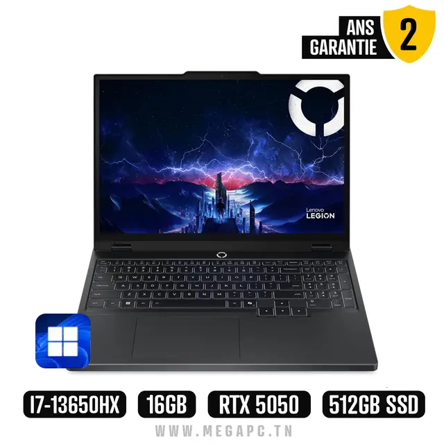 PC Portable Gamer LENOVO Légion 5 15IRX10 i7 13è Gén 16Go RTX 5050, Photo chez MegaPC chez MegaPC