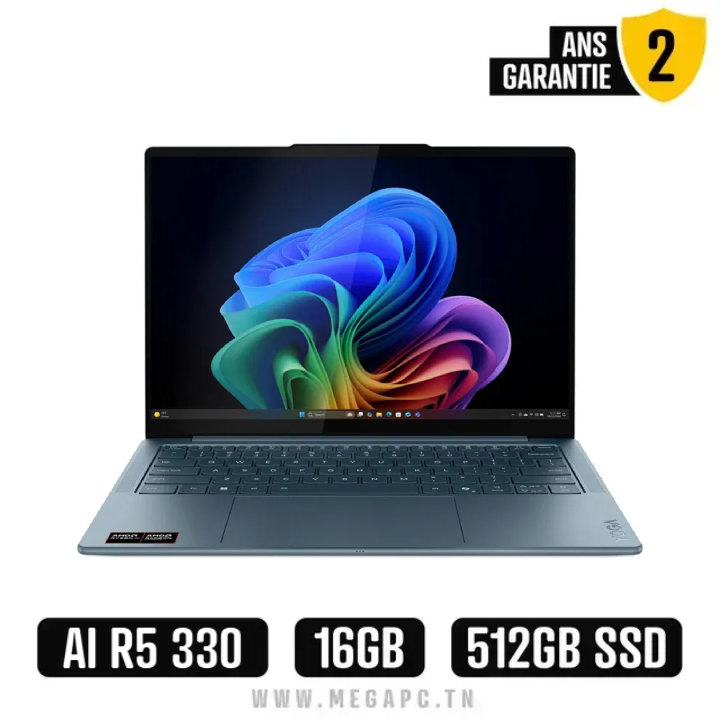 Pc Portable Lenovo Yoga Slim 7 14AKP10 Ryzen AI 5 16Go 512Go SSD, Photo chez MegaPC chez MegaPC